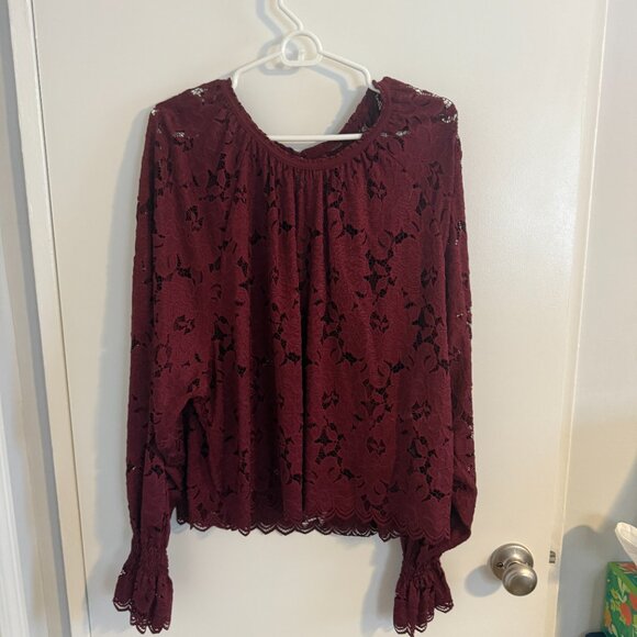 Free People Olivia Burgundy Top - NWOT - Picture 3 of 4
